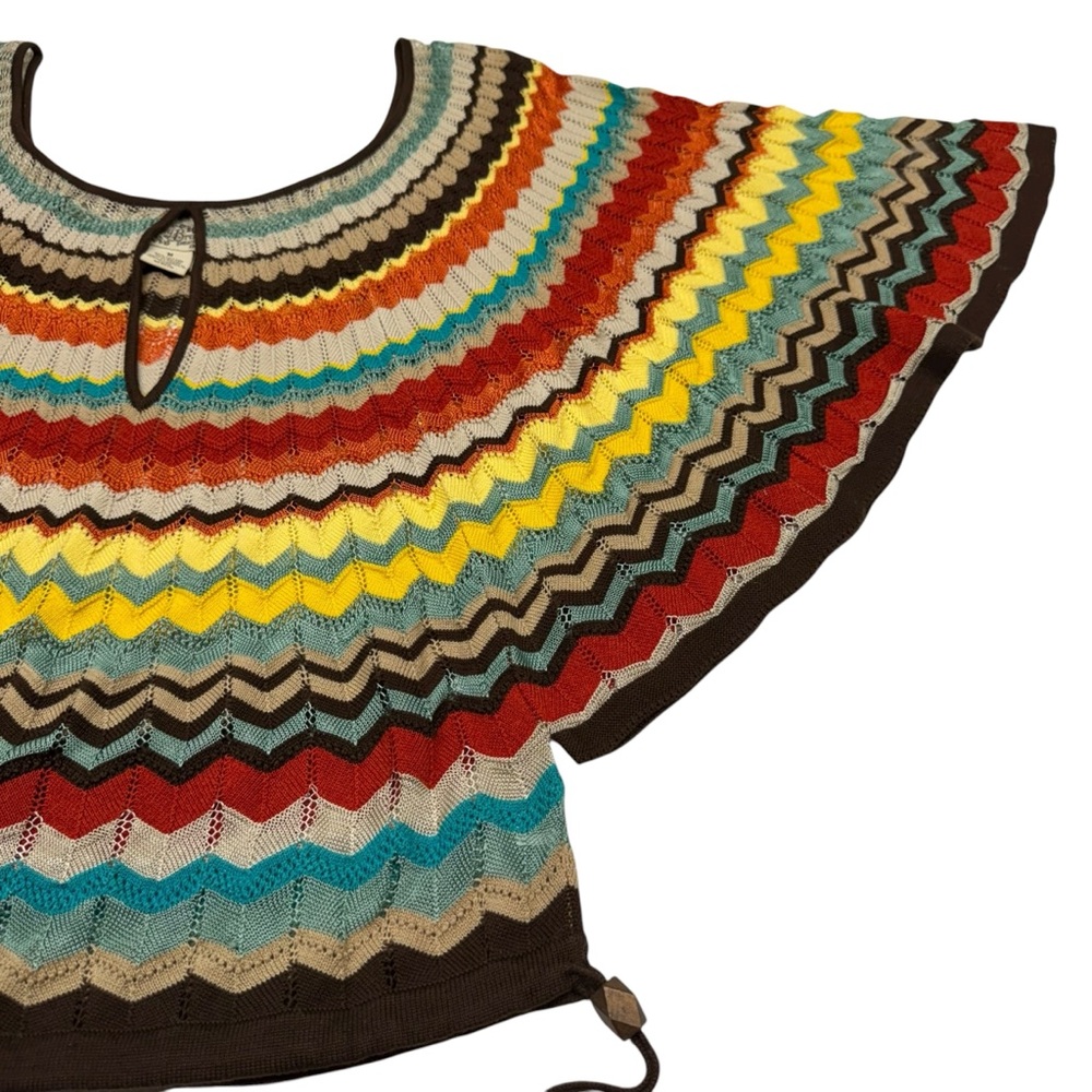 Lucky Brand Sweaters Knit Top Zig Zag Women’s M Batwing Sleeve Boho Hippie Y2K - Picture 6 of 12